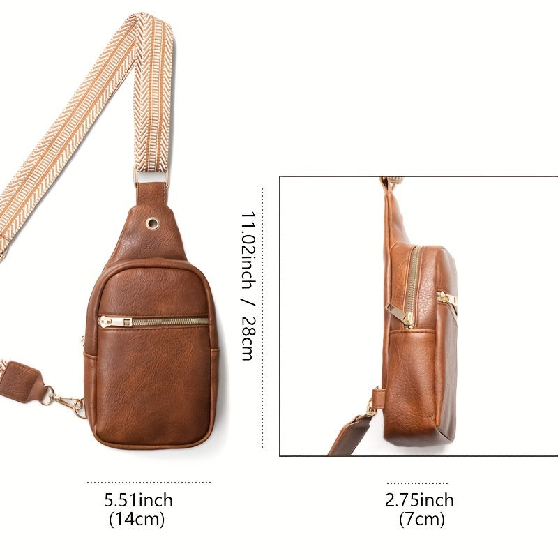 Stylish Small Shoulder Bag with Woven Strap for Women