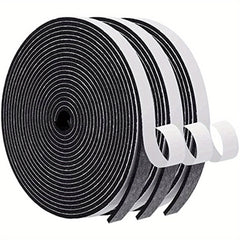 3 Rolls Door Weather Stripping 2.54cm W x 2.54-20.32cm T, Soundproof Seal Strip