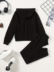 Girl's Heart Hoodie & Sweatpants Set Casual Outfits Kids Clothes