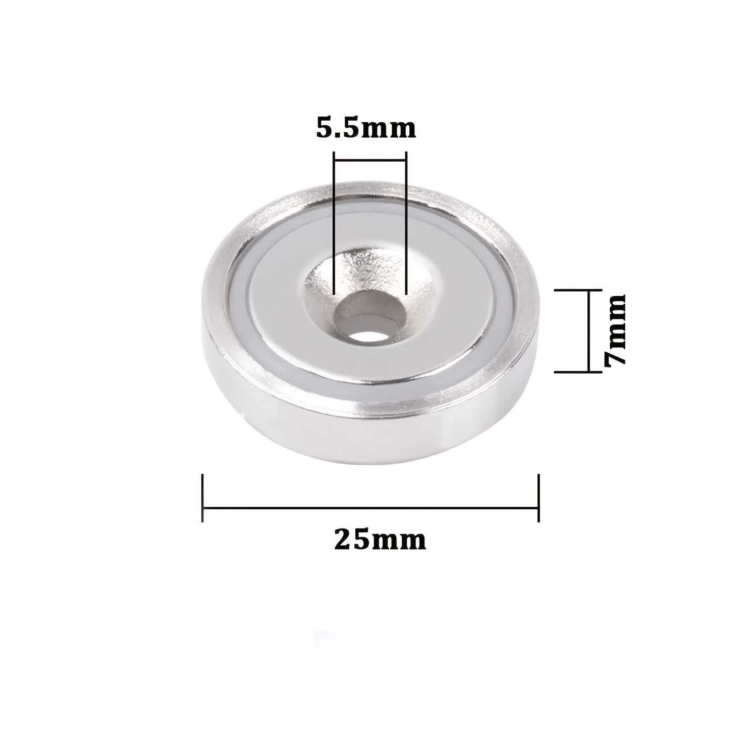 4pcs Heavy Duty 25mm Round Base Cup Neodymium Magnets with Holes
