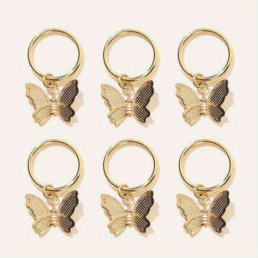 Butterfly Hair Ring for Dreadlock Braids Y2K Hair Accessories