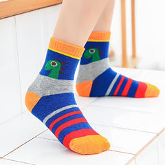 5 Pairs Kids Dinosaur Graphic Cotton Crew Socks
