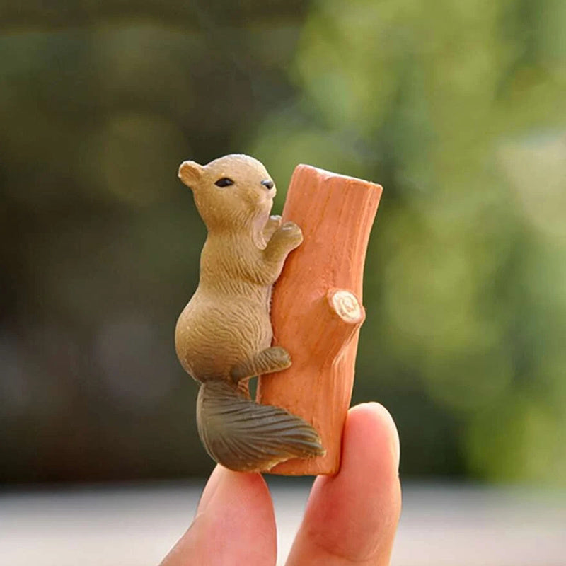 4pc Artificial Squirrel Home Decor Ornament Set