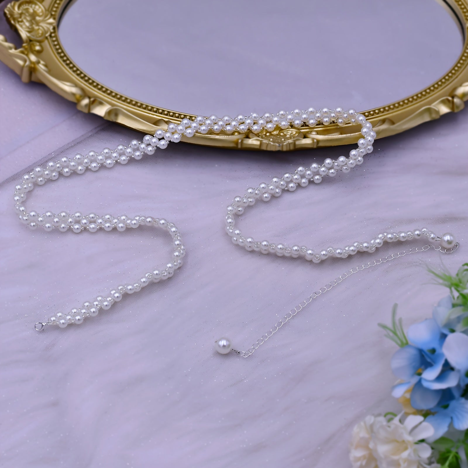 Pearl Beaded Bridal Sash for Wedding Dress