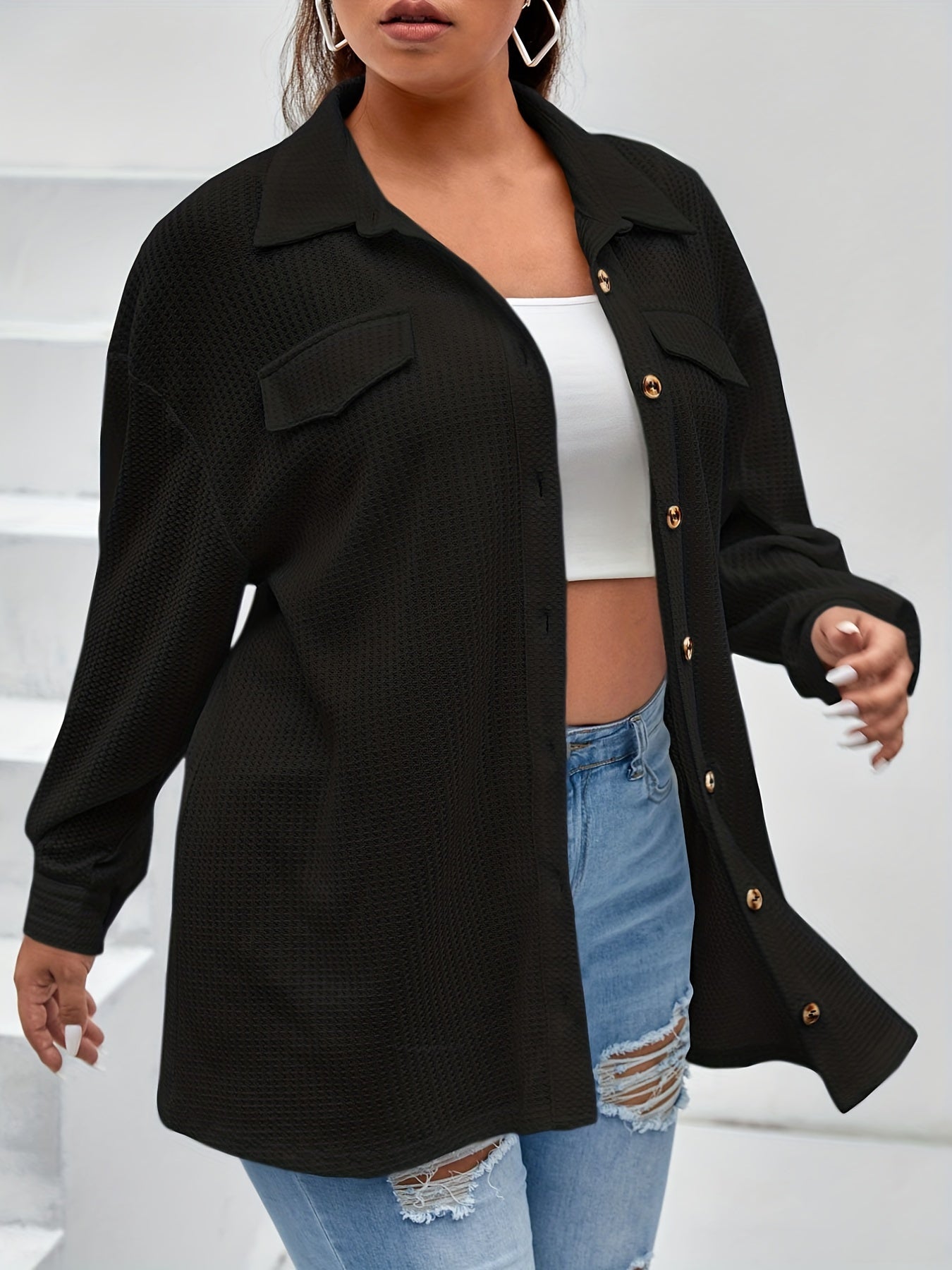 Solid Stretch Blouse Women's Semi Sheer Top