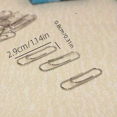 70pcs Silvery Metal Paper Clips with Box