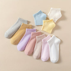 10 Pairs Women's Solid Short Sports Socks Soft & Comfy