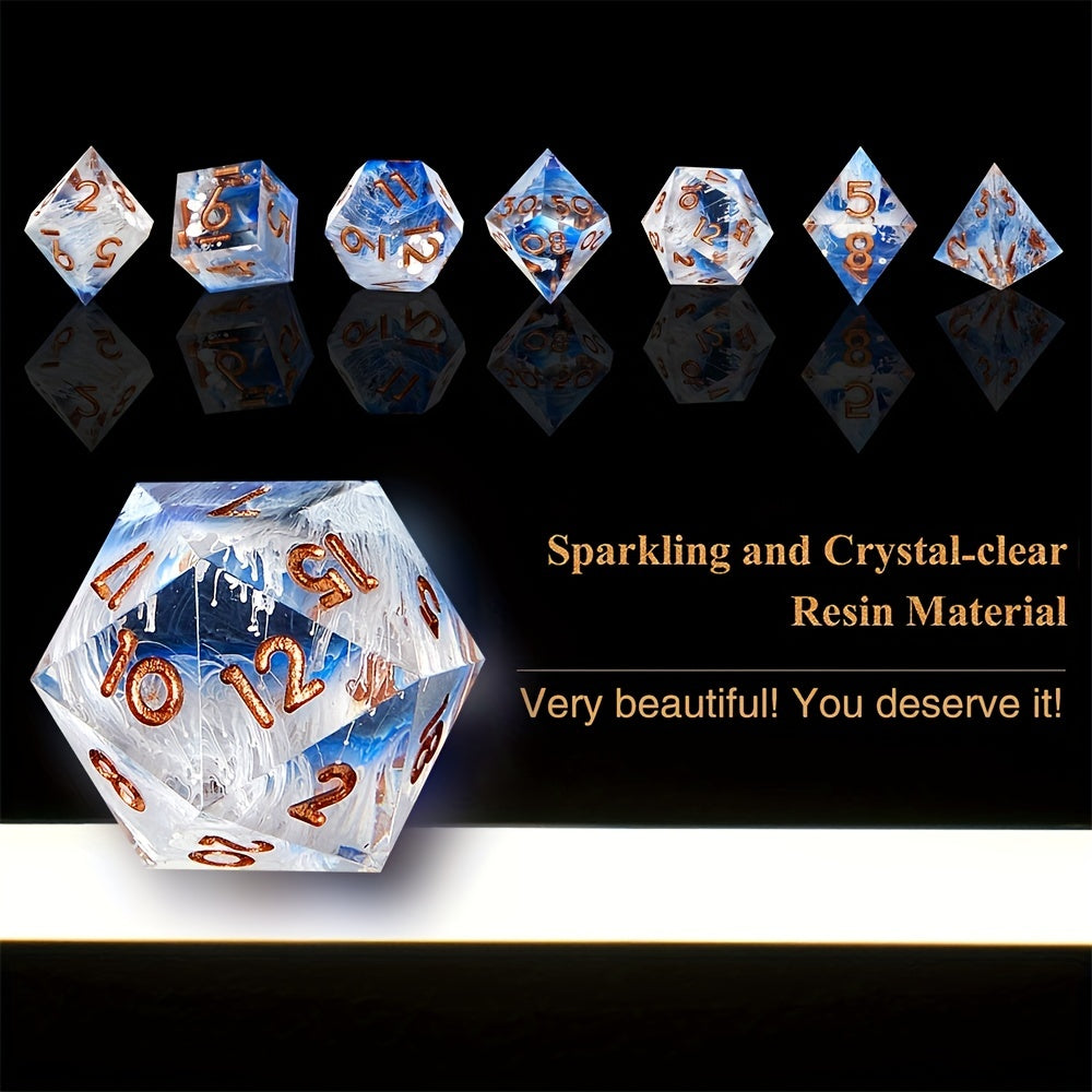 7pcs Resin Polyhedral Dice Set for RPG Board Games