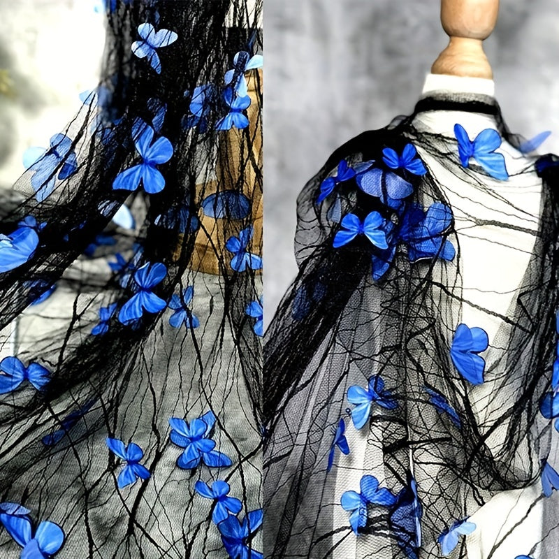 3D Butterfly Engagement Yarn Lace Embroidery Fabric DIY