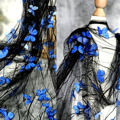 3D Butterfly Engagement Yarn Lace Embroidery Fabric DIY