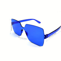Frameless Square Sunglasses with Cleaning Cloth and Anti-squeeze Box