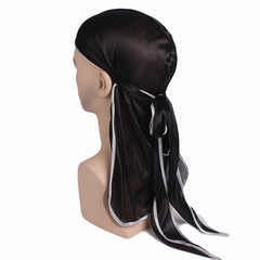 1PC Wave Cap Durag Men Pirate Hat Long Tail Hip Hop Headwraps Breathable Sat