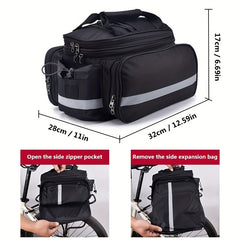 27L Bike Backseat Bag Rear Pack Waterproof Mountain Bike Saddle Rack Trunk Bag