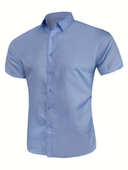 Men's Business Formal Short Sleeve Button Up Shirt