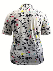 Sports Top Women's Splash Print Polo Neck Golf Shirt