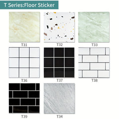 20pcs Marble Floor Stickers Self-adhesive Waterproof Wall Decals