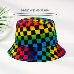 Colorful Grid Sunshade Fisherman Hat