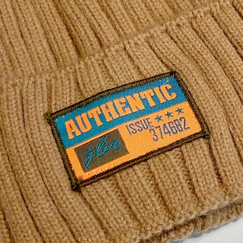 Candy Beanie Label Patch Unisex Knit Hat Coldproof Warm Ski Hat