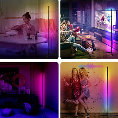 RGB Corner LED Floor Lamp Music Mood Lighting Dimmable Home Decor