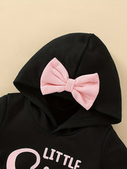 Casual Letter Print Hooded Sweatshirt and Trousers Set