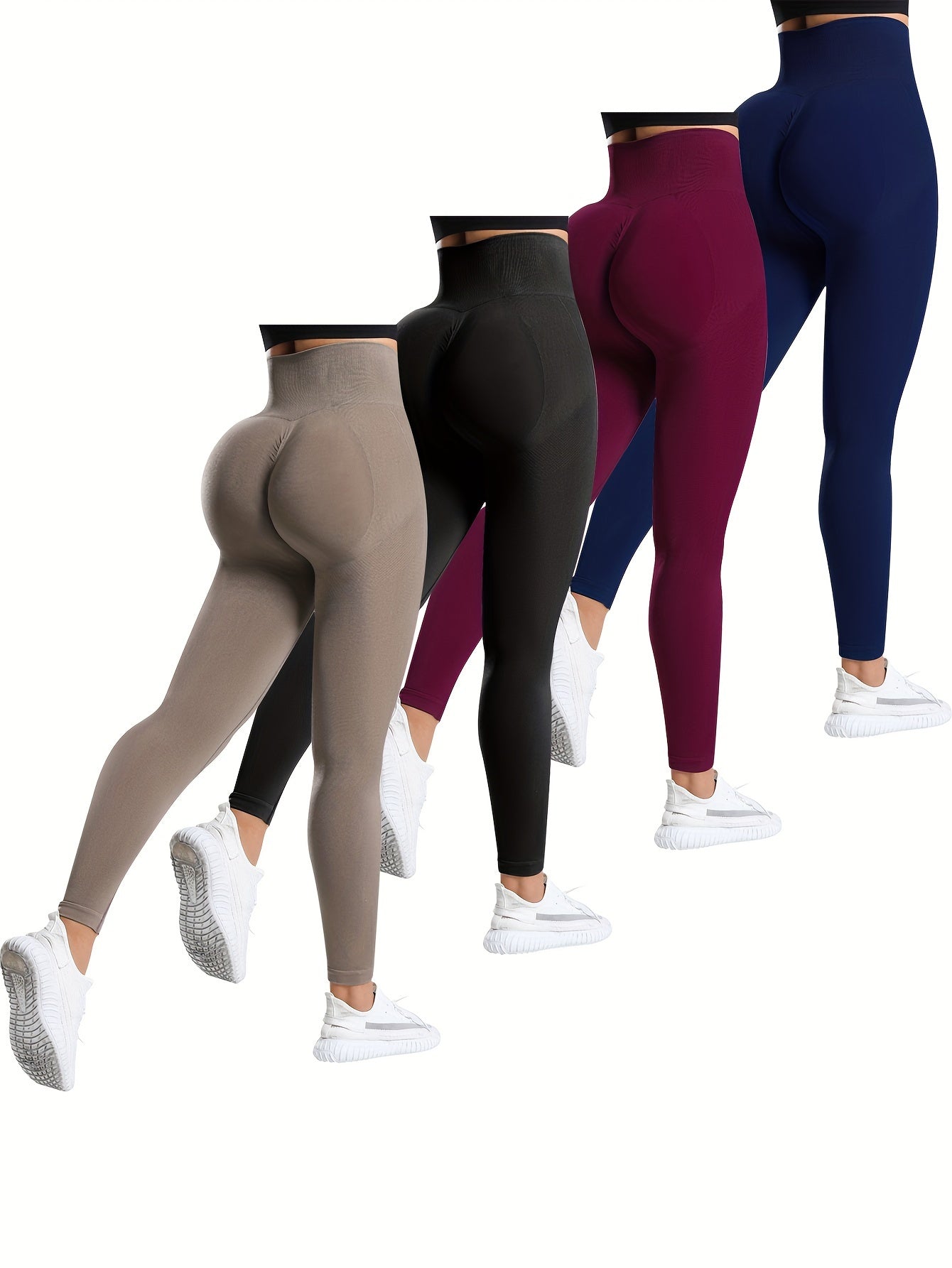 Solid High Waist Sports Leggings High Stretch Yoga Tight Pants
