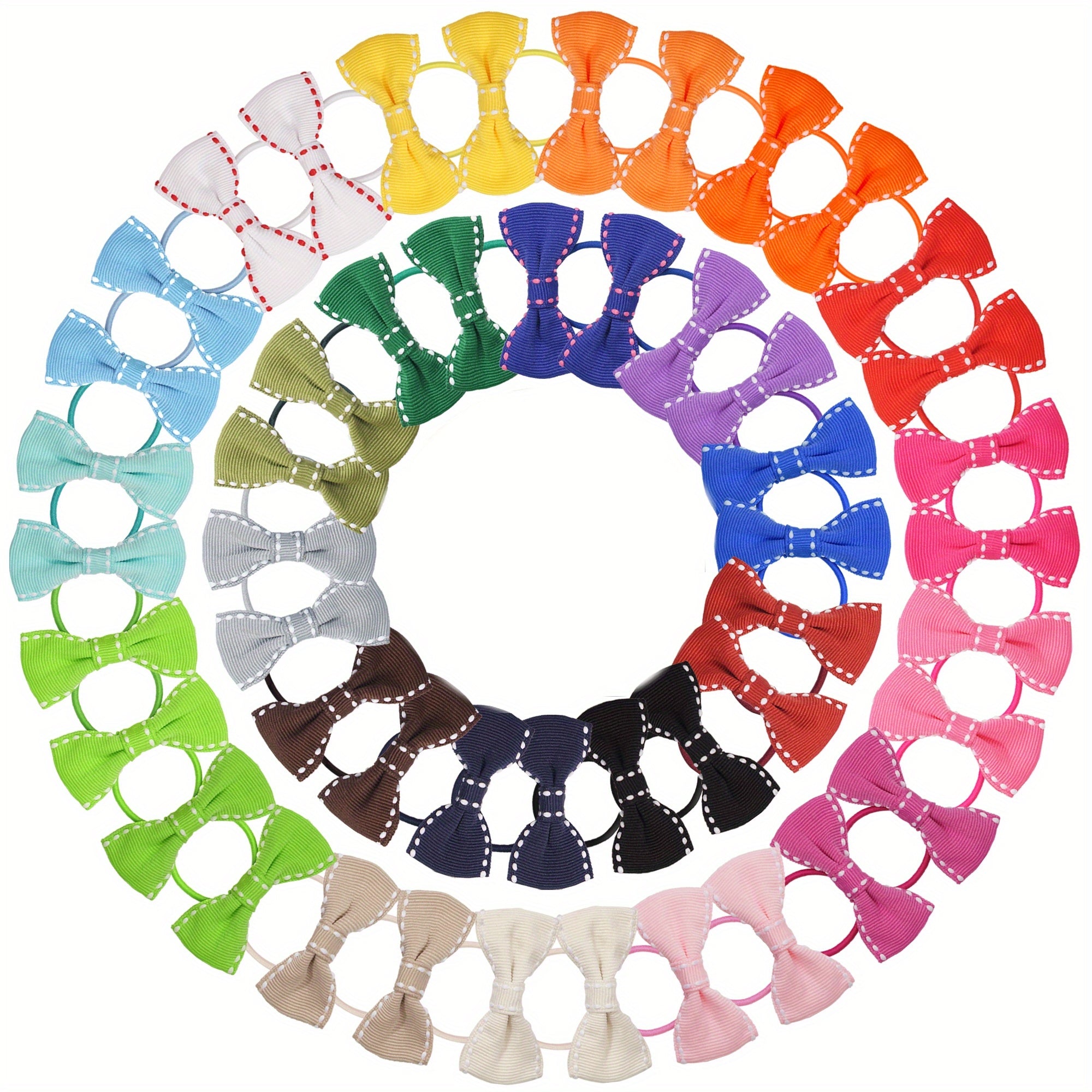 50pcs Bowknot Hair Rope Vintage Hair Accessories