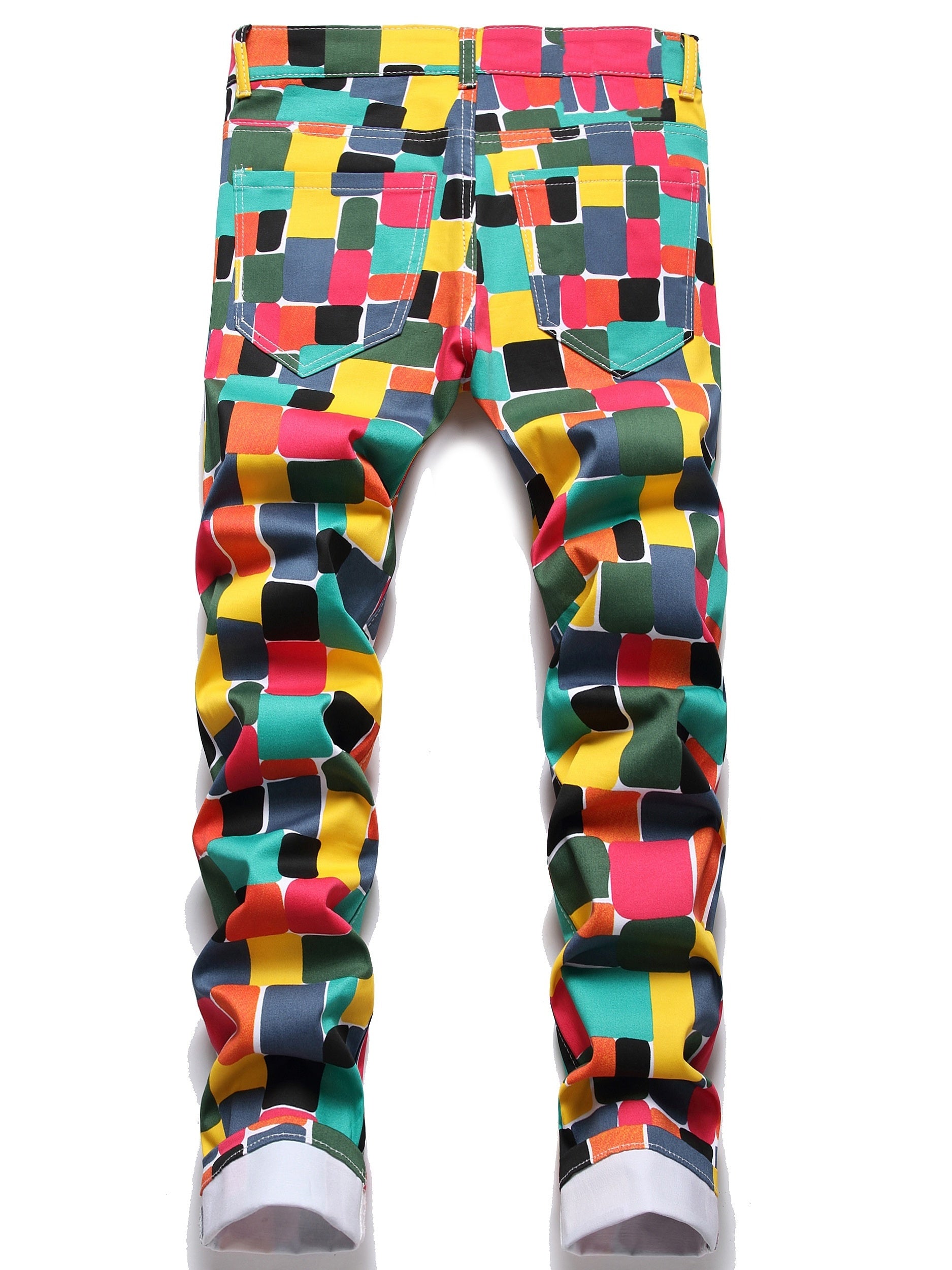 Men's Colorful Jeans Straight Regular Denim Jeans With Pockets