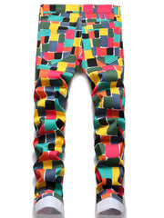 Men's Colorful Jeans Straight Regular Denim Jeans With Pockets