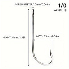 10pcs 34007 Stainless Steel Fishing Hook Long Straight Shank Hook