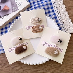 2pcs Autumn Winter Hair Clip Small Versatile Hairpin