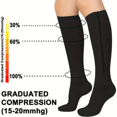 20 mmHg Zipper Compression Socks for Men and Women - Easy Wear