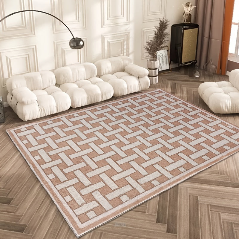 Plaid Sofa Area Rug Easy Care Foldable Machine Washable Cashmere Rug