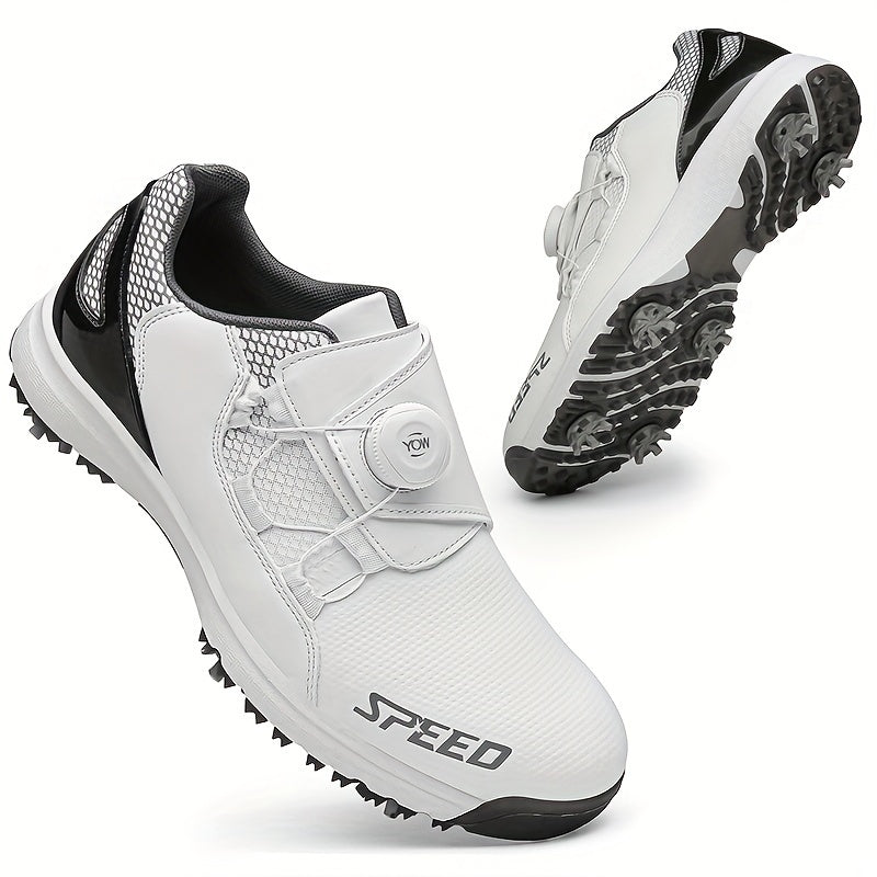 Men's Spiked Golf Shoes Rotating Buckle Durable Sneakers