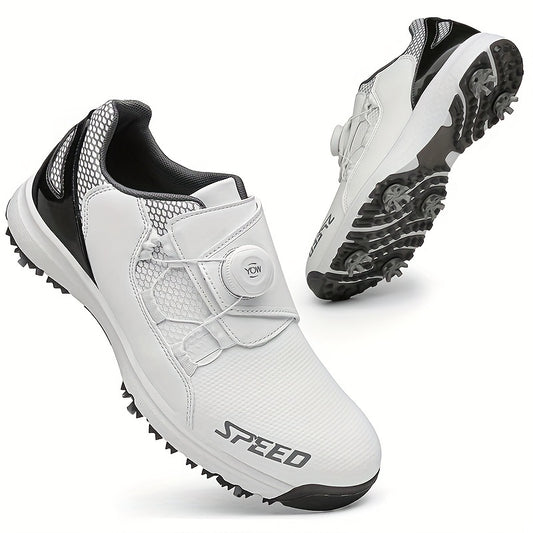 Men's Spiked Golf Shoes Rotating Buckle Durable Sneakers