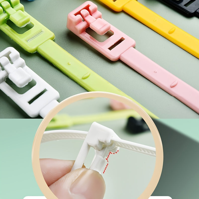 50pcs Reusable Self-Locking Cable Ties Fasten Tension Wire Wrap Straps