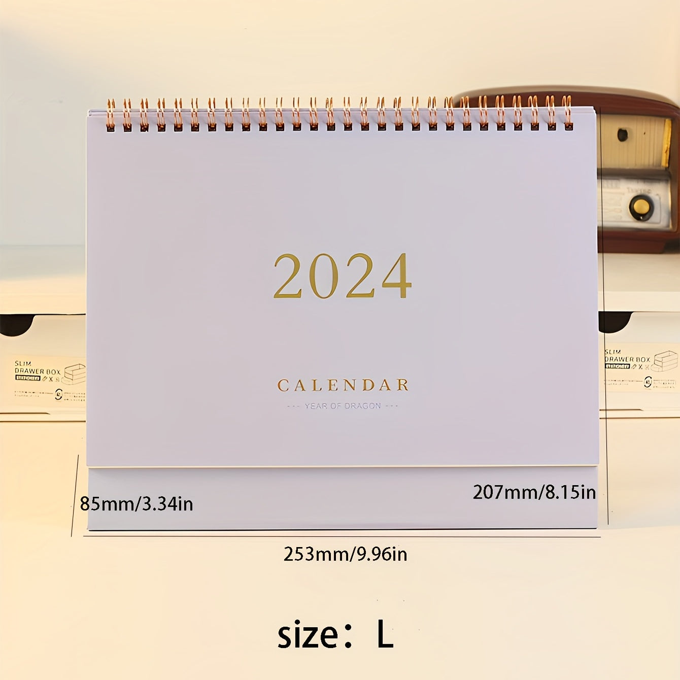 Pastel Purple Bronzing Desk Calendar Planner for School Office