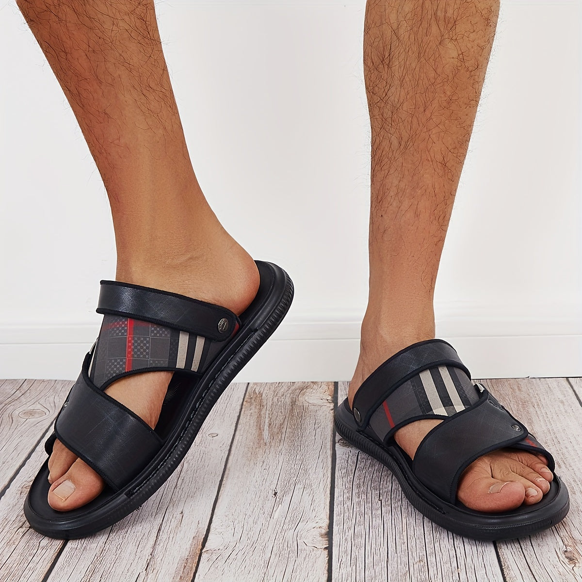 Men's Striped Slingback Sandals Casual Water Shoes