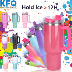 40oz Rainbow Stainless Steel Insulated Water Bottle with Handle & Straw Lid
