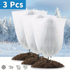 3pcs Plant Cover Antifreeze Protection Bag Large Winter Drawstring Bag