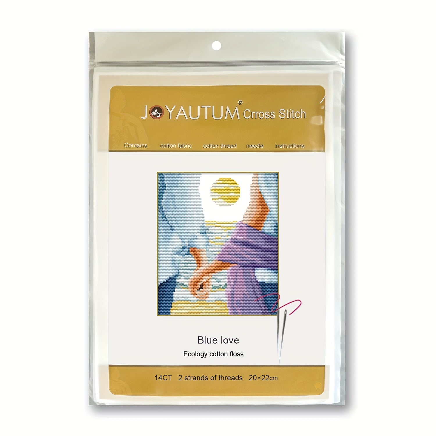 DIY Love Cross Stitch Kit for Beginners Embroidery Handwork with Printed Cloth