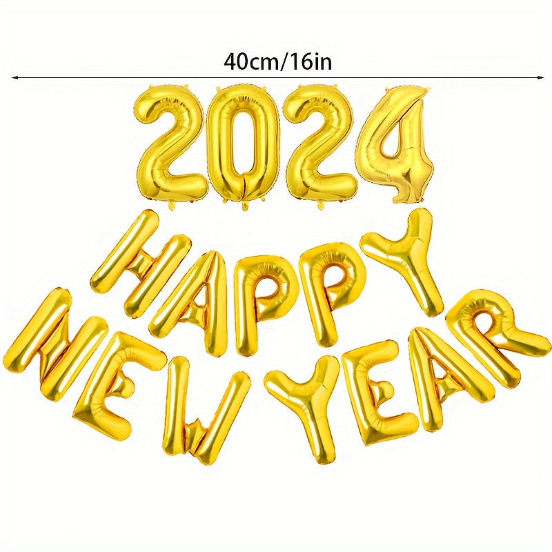 Happy Year Letter Aluminum Balloon 40cm Party Decoration