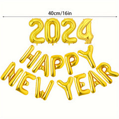 Happy Year Letter Aluminum Balloon 40cm Party Decoration