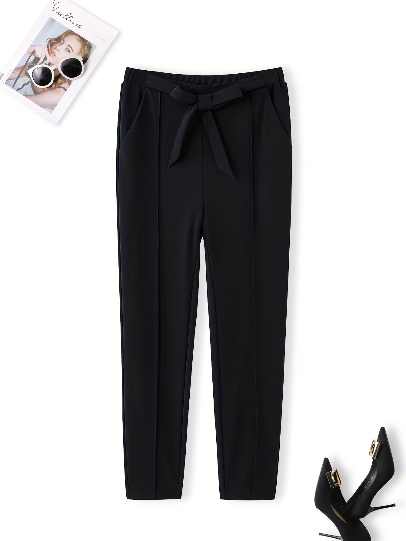 High Waist Tie Knot Skinny Pants