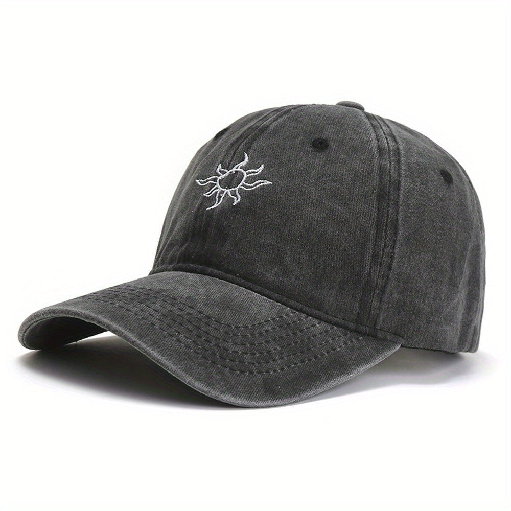Embroidered Sun Baseball Cap Outdoor Sun Protection Dad Hat