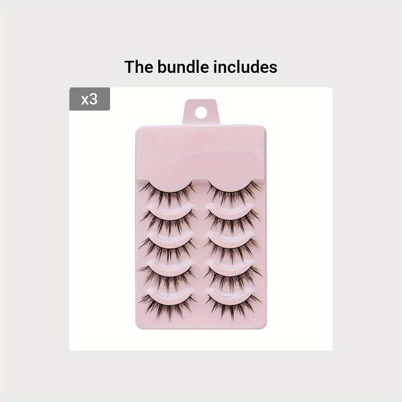5 Pairs Manga Eyelashes 3D False Lashes Fluffy Cross Wispy Extension Makeup