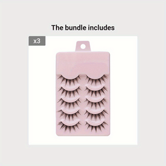 5 Pairs Manga Eyelashes 3D False Lashes Fluffy Cross Wispy Extension Makeup