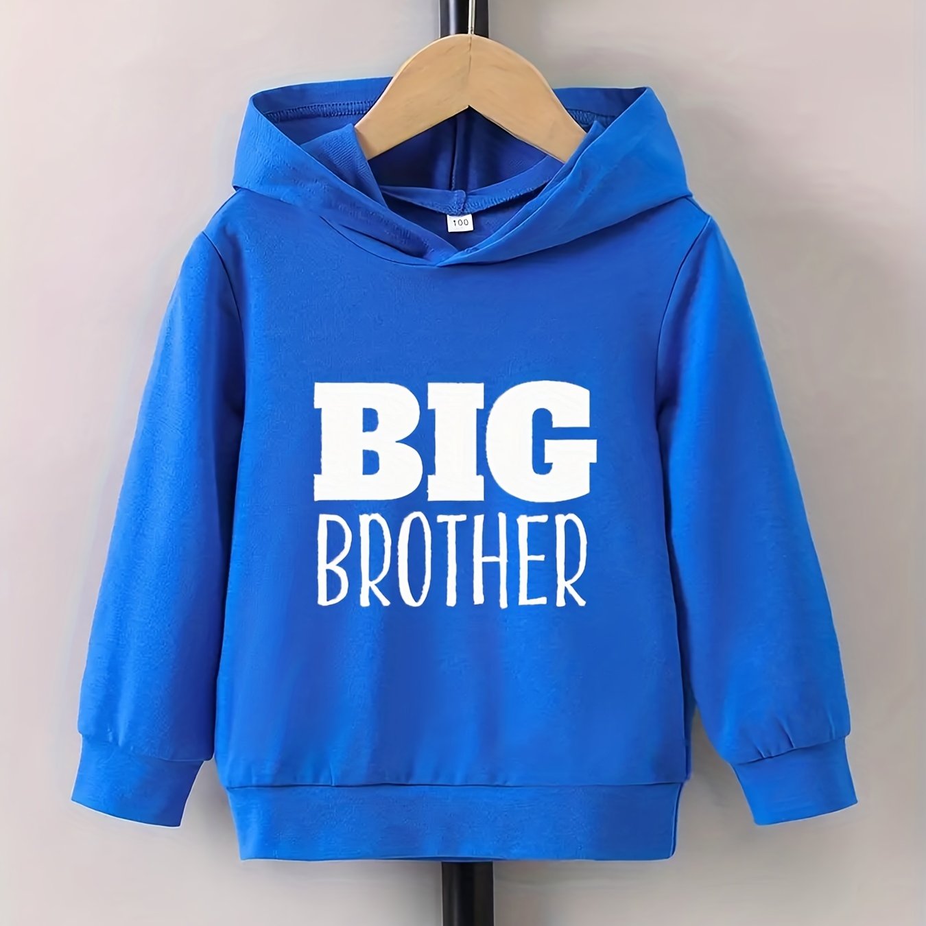 Boy's Big Brother Print Hoodie Casual Hooded Sweatshirt For Fall Winter