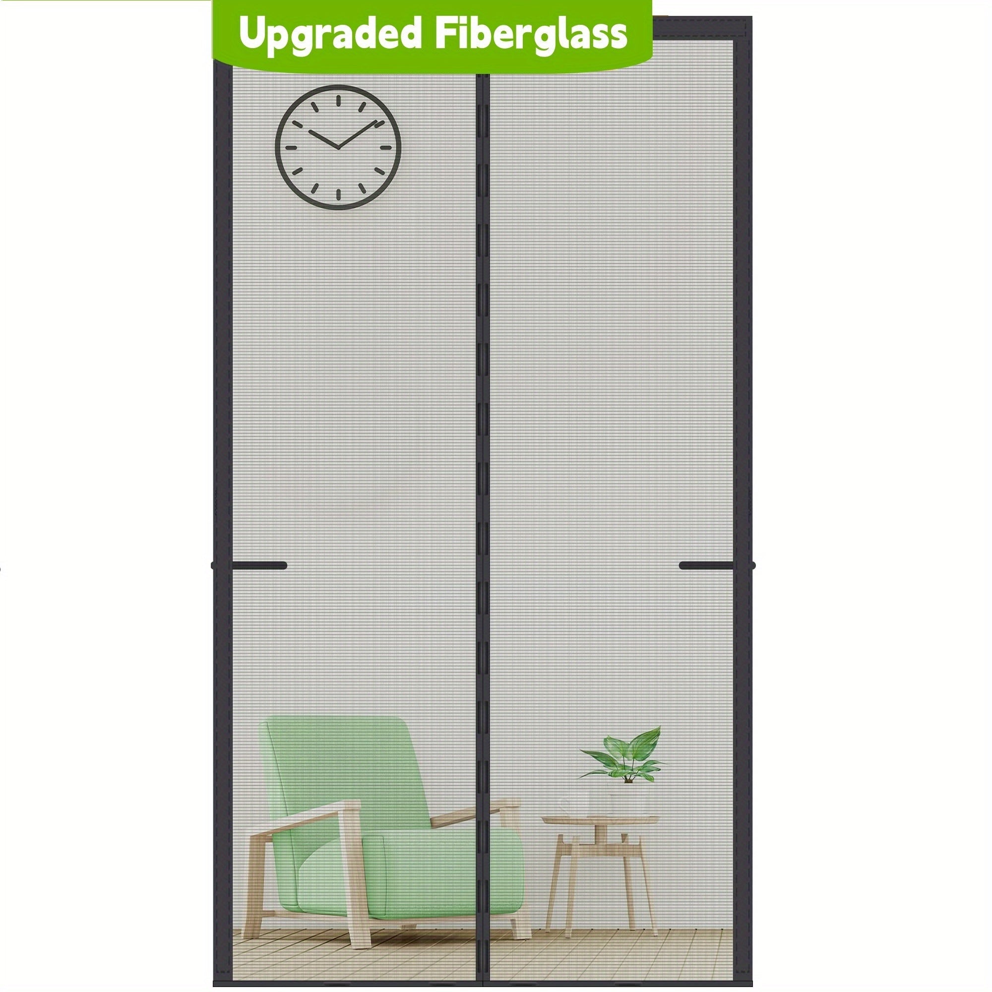 Magnetic Screen Door Fits 84x200cm Doors - Heavy Duty Fiberglass Mesh