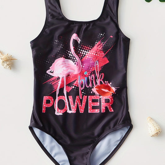 Toddler Girls Flamingo One Piece Swimsuit Summer Beach Bathing Suit