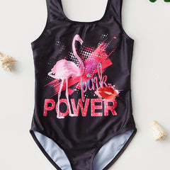 Toddler Girls Flamingo One Piece Swimsuit Summer Beach Bathing Suit